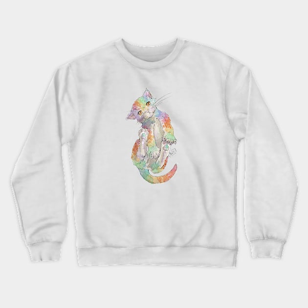 Rainbow Kitten Crewneck Sweatshirt by Aqutalion